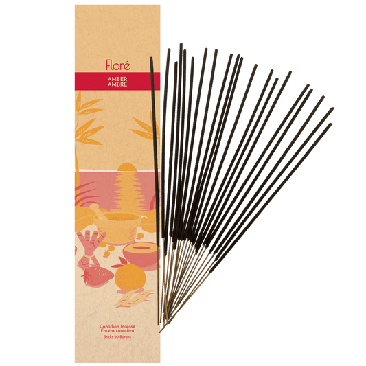 amber incense by flore canadian incense pack of 20
