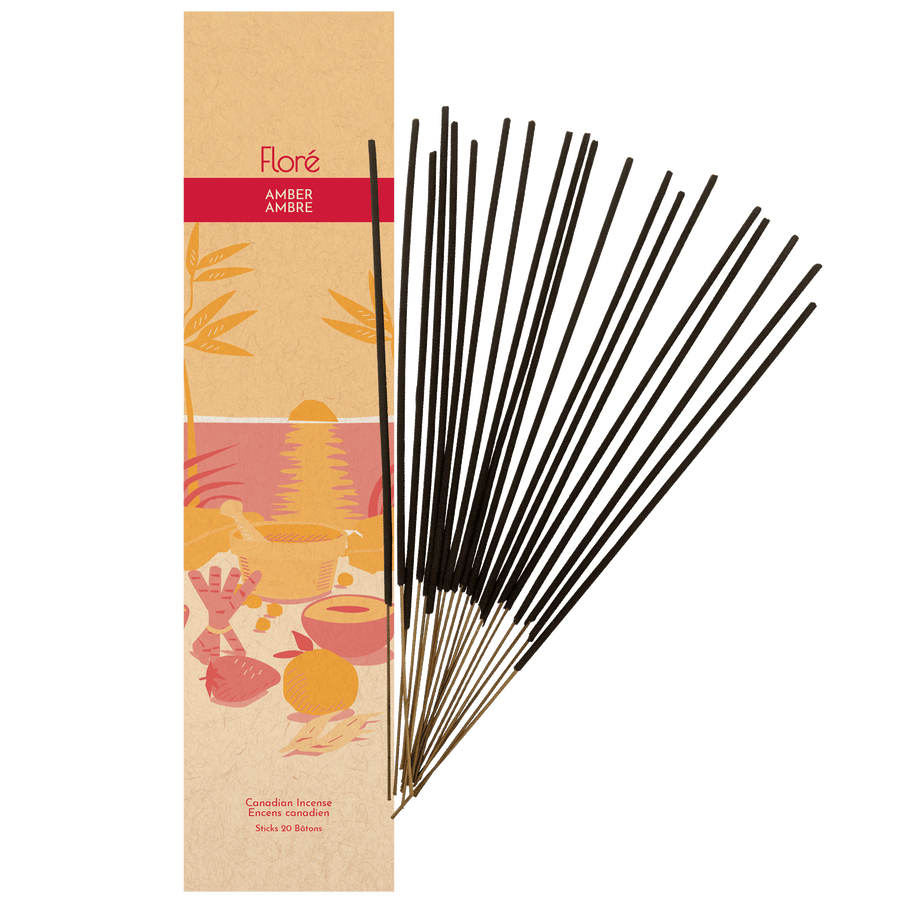 amber incense by flore canadian incense pack of 20