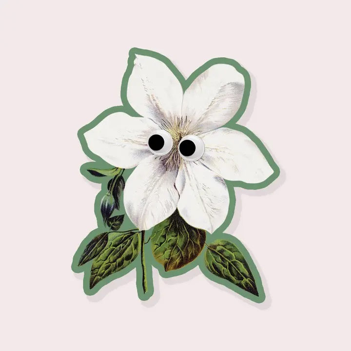 Googly-eyed Clematis Sticker