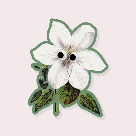 Googly-eyed Clematis Sticker