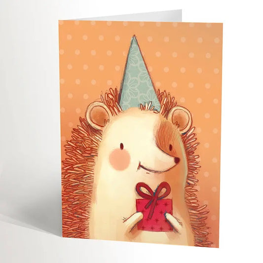 Hedgehog with Little Hat Birthday Card