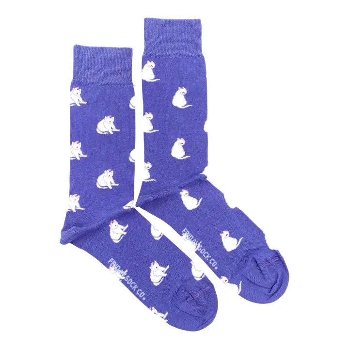 Men's Purple Cat Socks