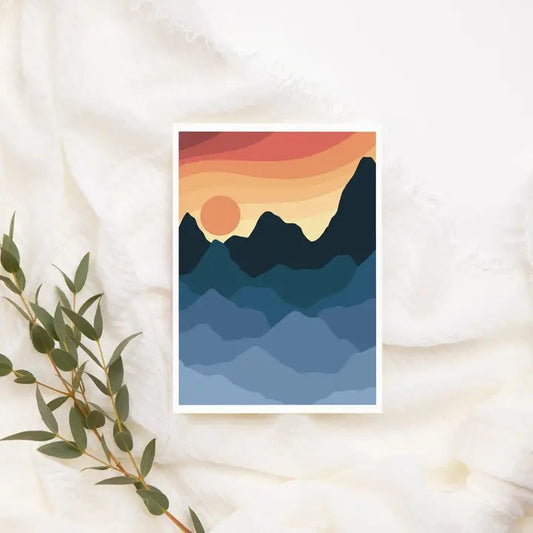 Kourtni Gunn Art - Sunset Mountain Range Card
