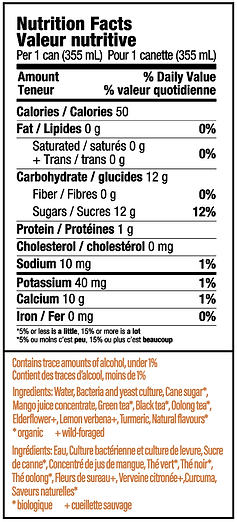 A Nutrition Facts label in French and English for a can of celtuce sauvage (wild cabbage) soup, showing nutritional details and ingredients.