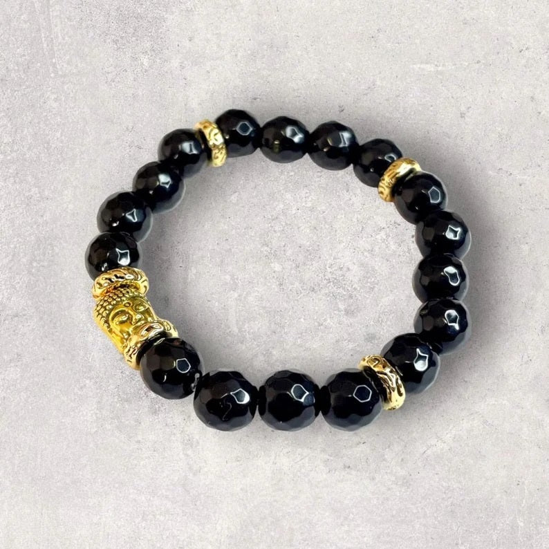 Black Onyx with Buddha head Bracelet