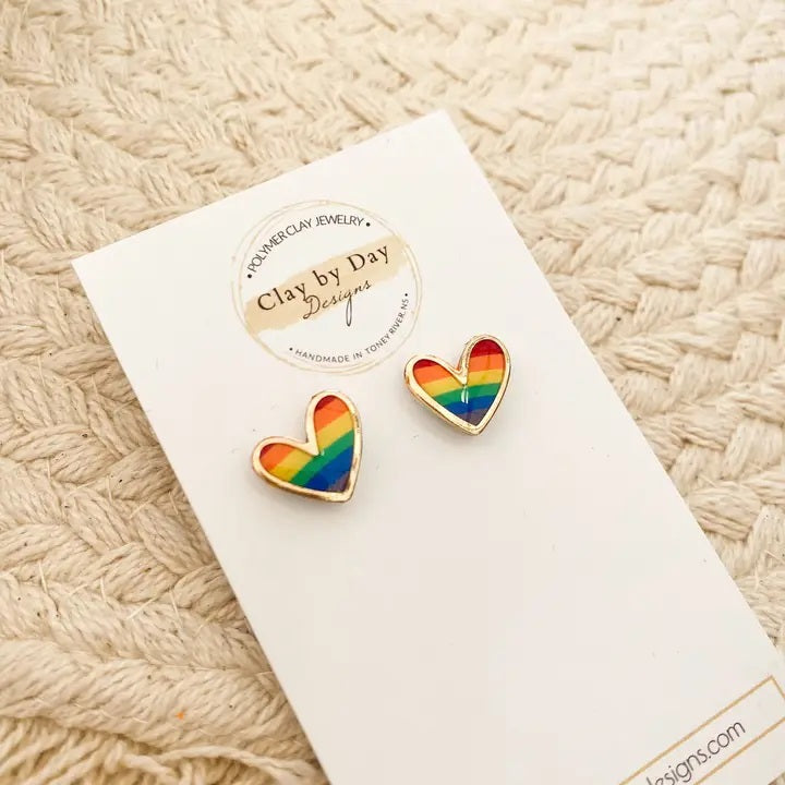 Pride Hearts Rainbow Earrings