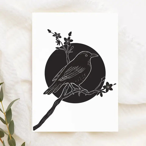 Black Bird Crow Greeting Card