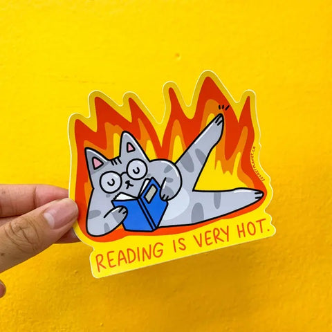 Reading Is Very Hot Vinyl Sticker