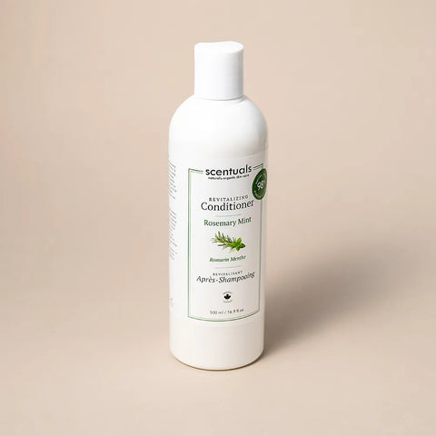 rosemary mint conditioner from scentuals in large 500ml white bottle