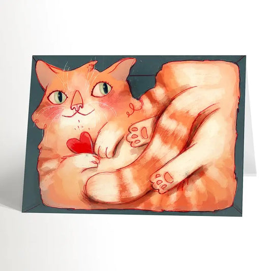 Orange Cat Love Card