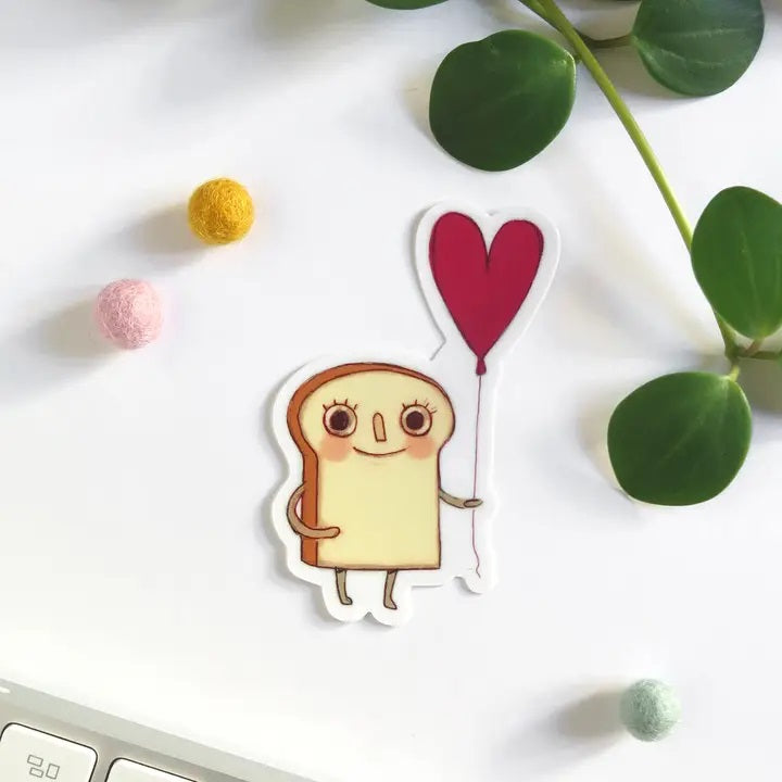 Toast and Heart Sticker