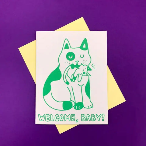 Welcome Baby! Cat Greeting Card