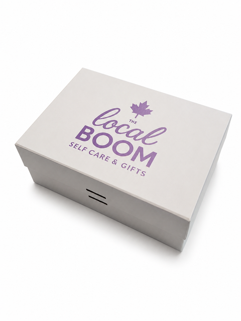 White box with 'The Local Boom' branding on a white background