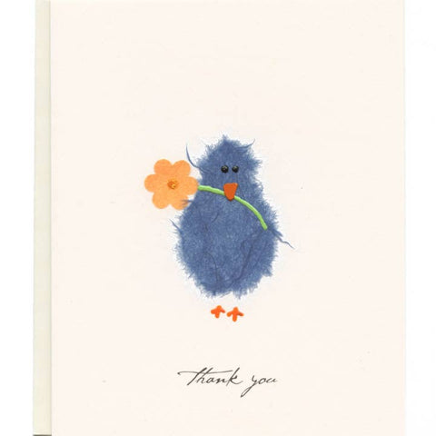 Thank You Blue Bird with Flower Card