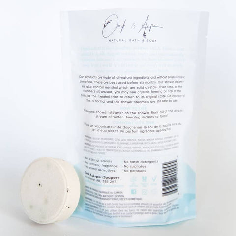 Back label of a product with text and branding on a white background
