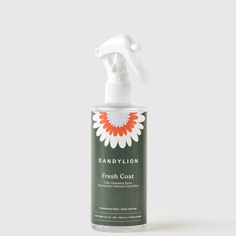 Dandylion Fresh Coat spray bottle on a white background