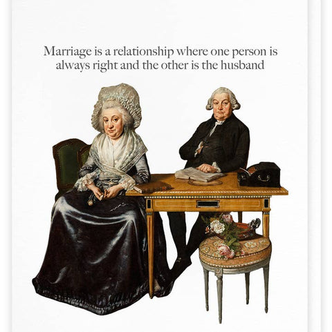 Always Right, Funny Wedding/Anniversary Greeting Card - Greeting Card - Cardideology