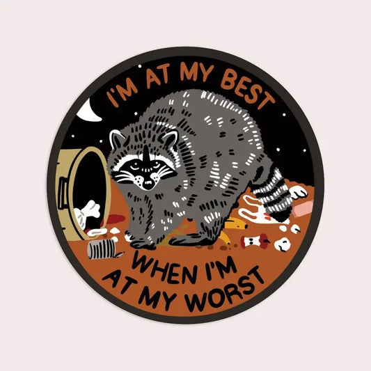 Stay Home Club - At My Best Raccoon Sticker