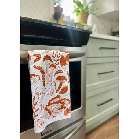 tea towel vancouver mushroom pattern kitchen decor