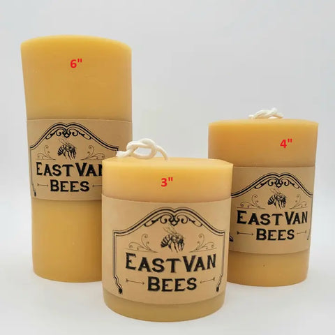 EastVan Bees -  100% Beeswax Pillar Candle