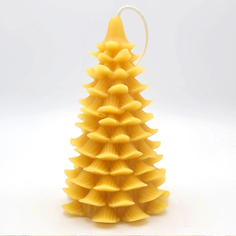 christmas tree candle made of beeswax