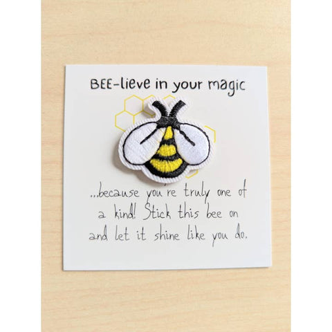 Believe in Your Magic Mini Card with Bee Patch - Patches - Uplifted Ink
