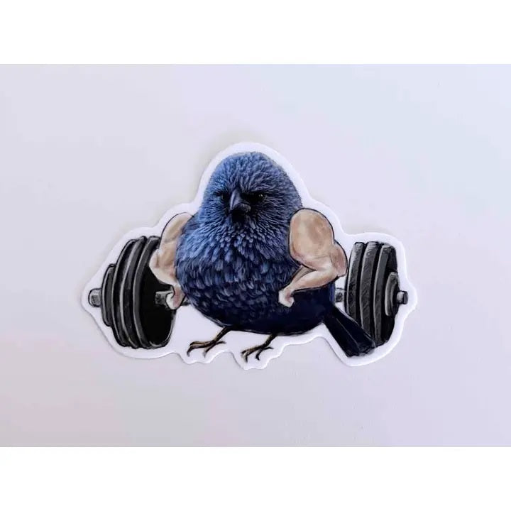 Blue Bird with Arms Sticker