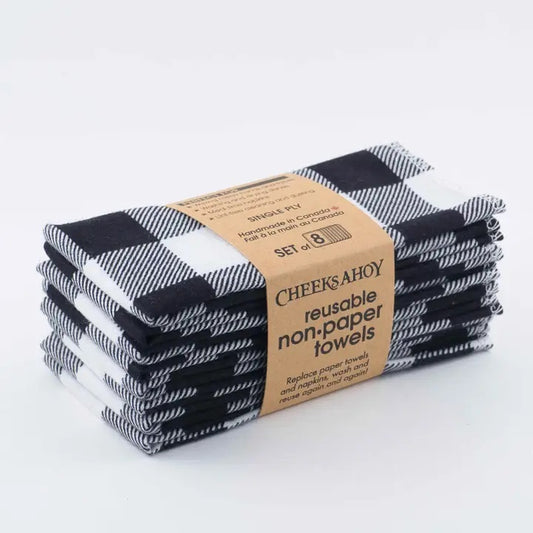 Cheeks Ahoy - Black & White Plaid Unpaper Towels