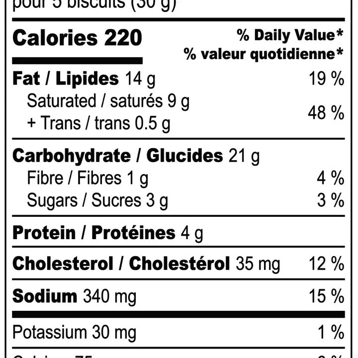 Blue Cheese & Fig Shortbreads nutritional information