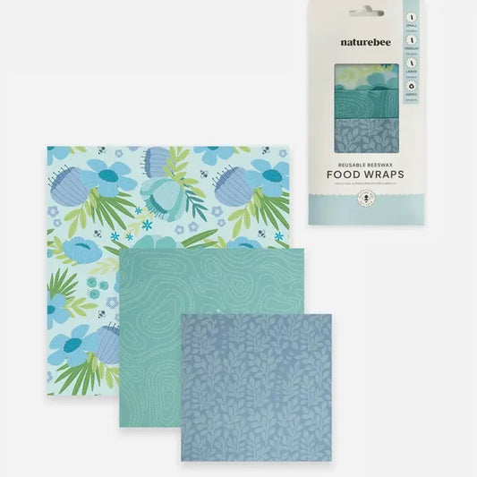 Nature Bee - Blue Themed Beeswax Wraps