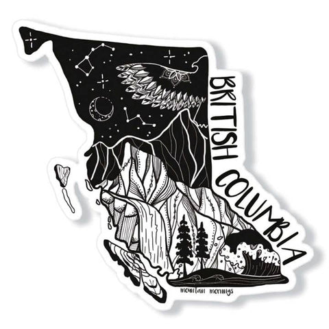 British Columbia Waterproof Vinyl Sticker - Sticker - Mountain Mornings