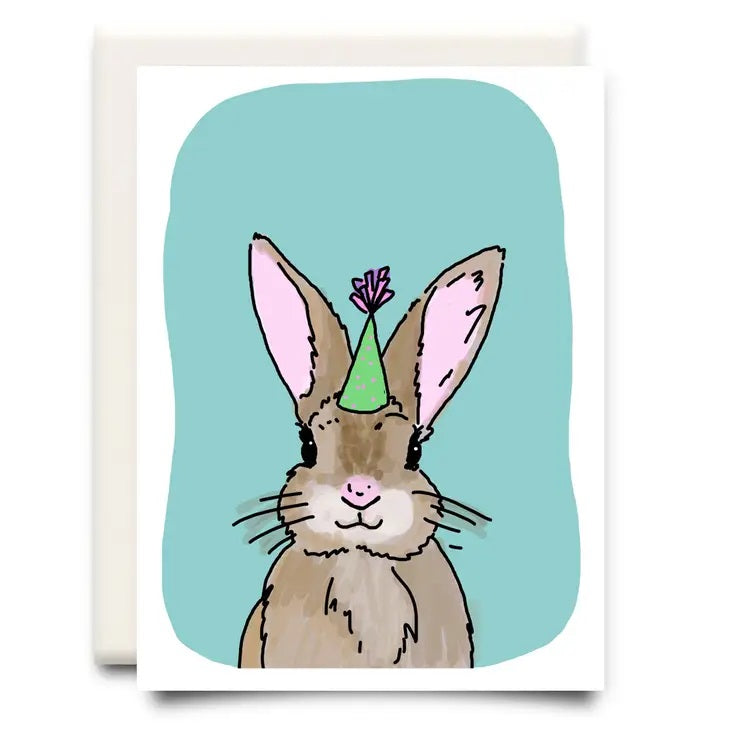 Inkwell Cards - Bunny in a Hat Birthday Card
