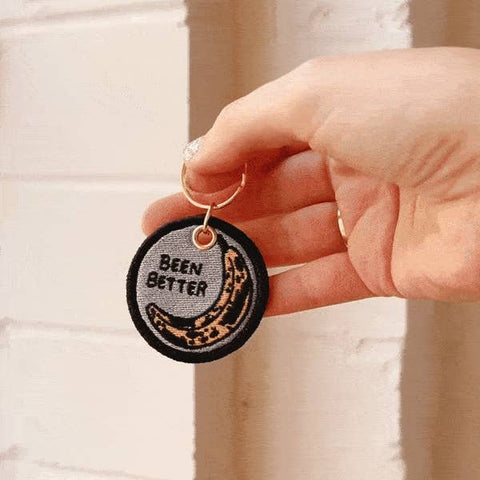 Been Better Banana Embroidered Keychain