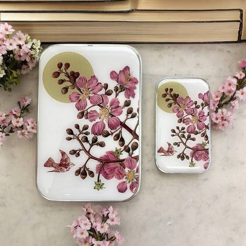 Cherry Blossom & Swallow Notions Tin