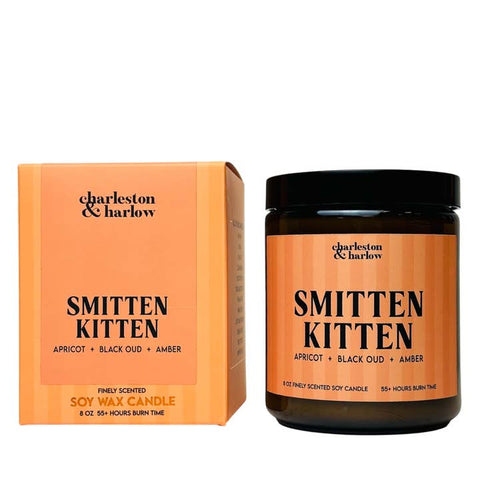 smitten kitten candle apricot black oud wood amber
