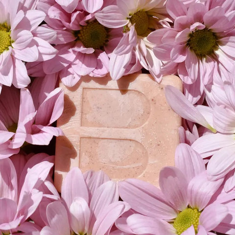 Calm Bar Soap in flowers