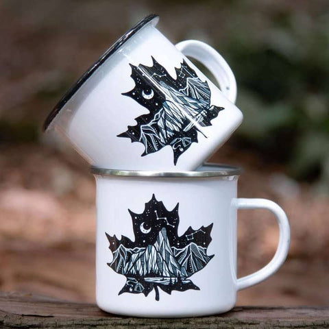 Canadian Maple Leaf Enamel 12oz Mug - Mug - Mountain Mornings