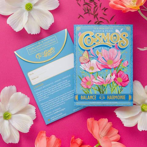Cosmos seeds Canada balance floriography seed packet
