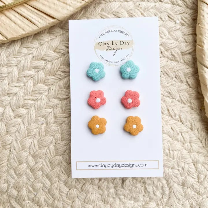 Flower Stud Pack Polymer Clay Stud Earrings