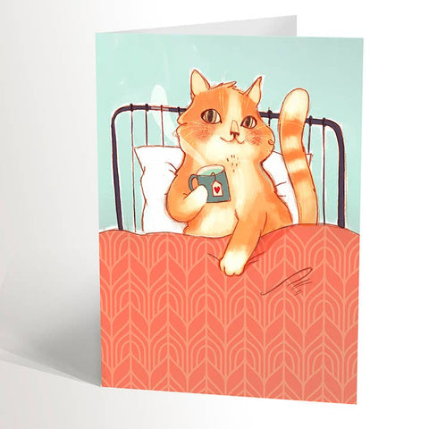 Cozy Cat Card - Greeting Card - Valérie Boivin Illustration