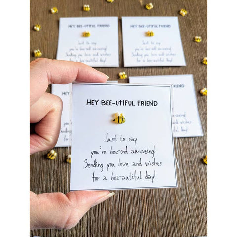 Bee charm friendship card gift