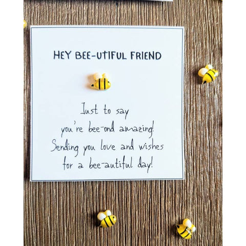 Bee-autiful friend card with bee trinket Canada