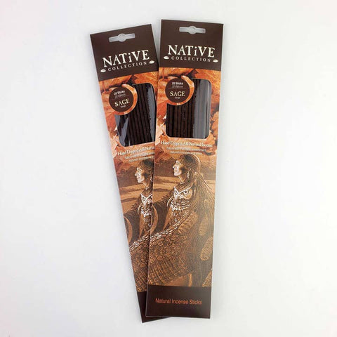 Two packages of Native Collection SACE Incense Sticks on a white background