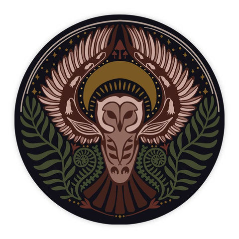 Stylized Owl in Flight Sticker