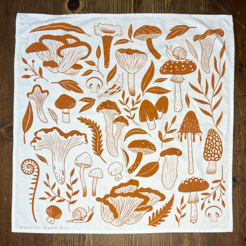 nature tea towel canada mushroom design kitchen