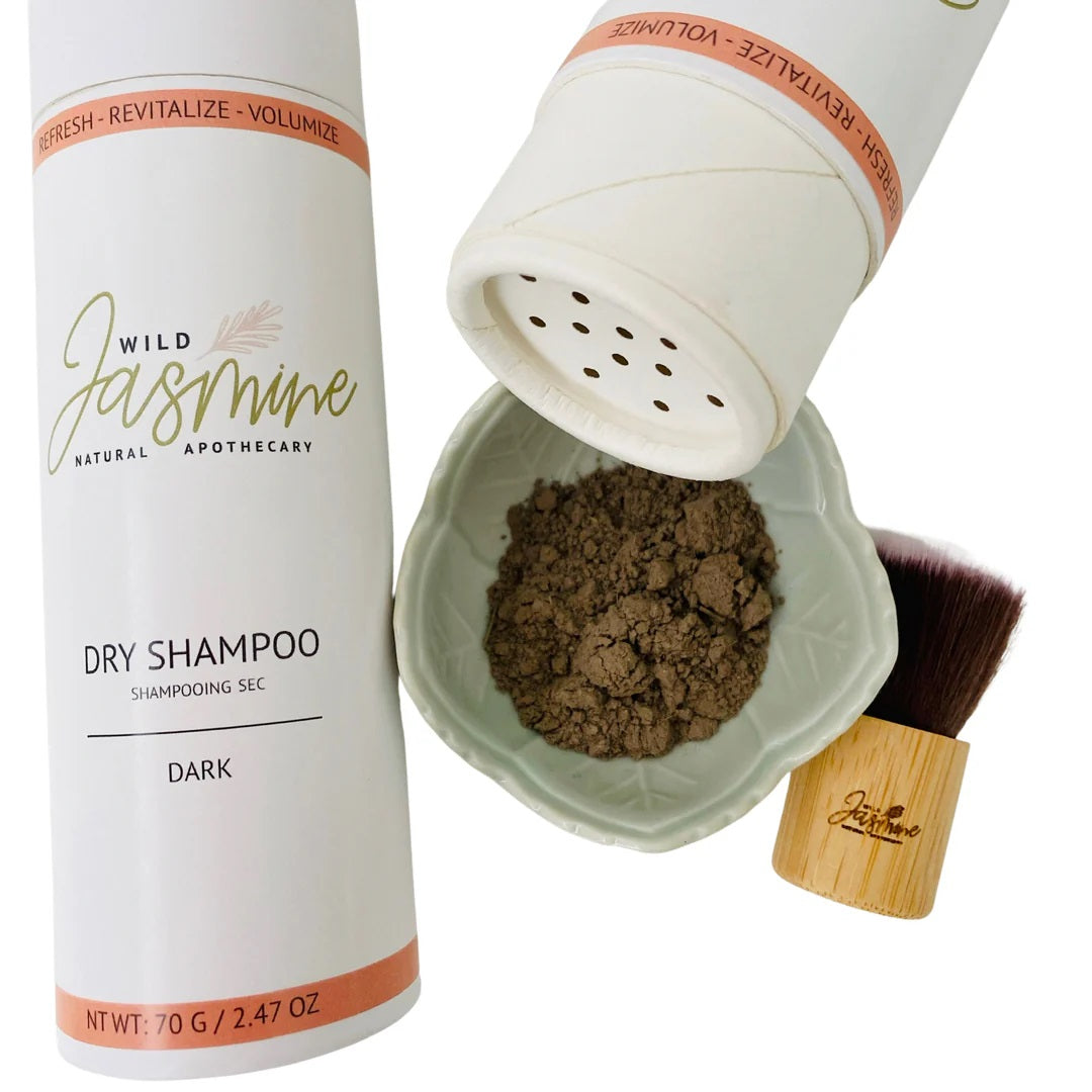 plastic free dry shampoo for dark hair