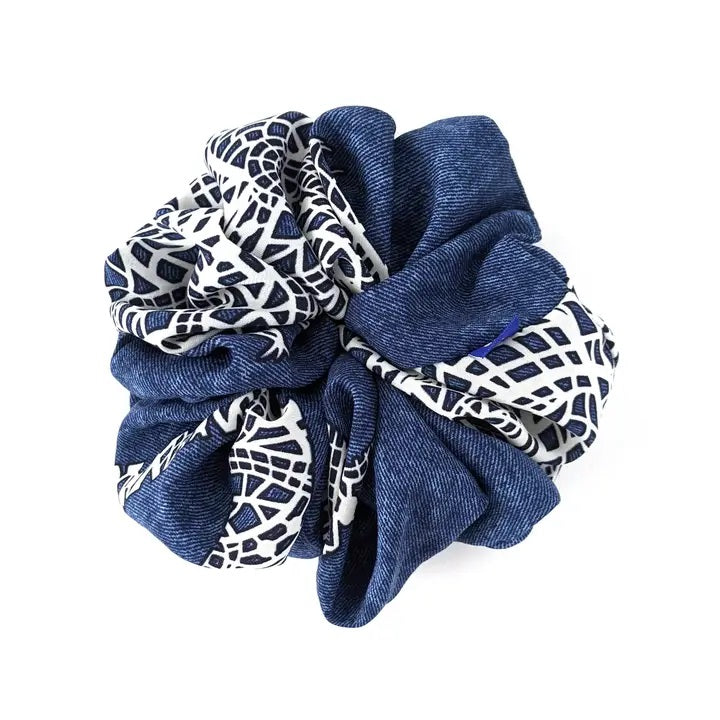 Kokoro - Denim & Lace Oversized Scrunchie