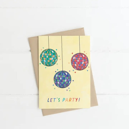 Made by a Potato - Let's Party Disco Balls Card