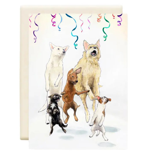 Jumping Dogs Birthday Card