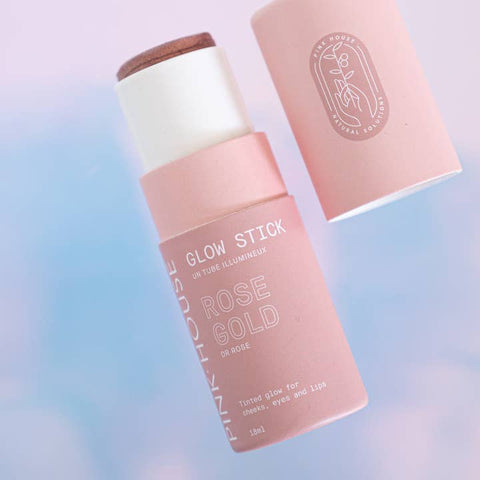 Pink glow stick with 'Rose Gold' text on a gradient background